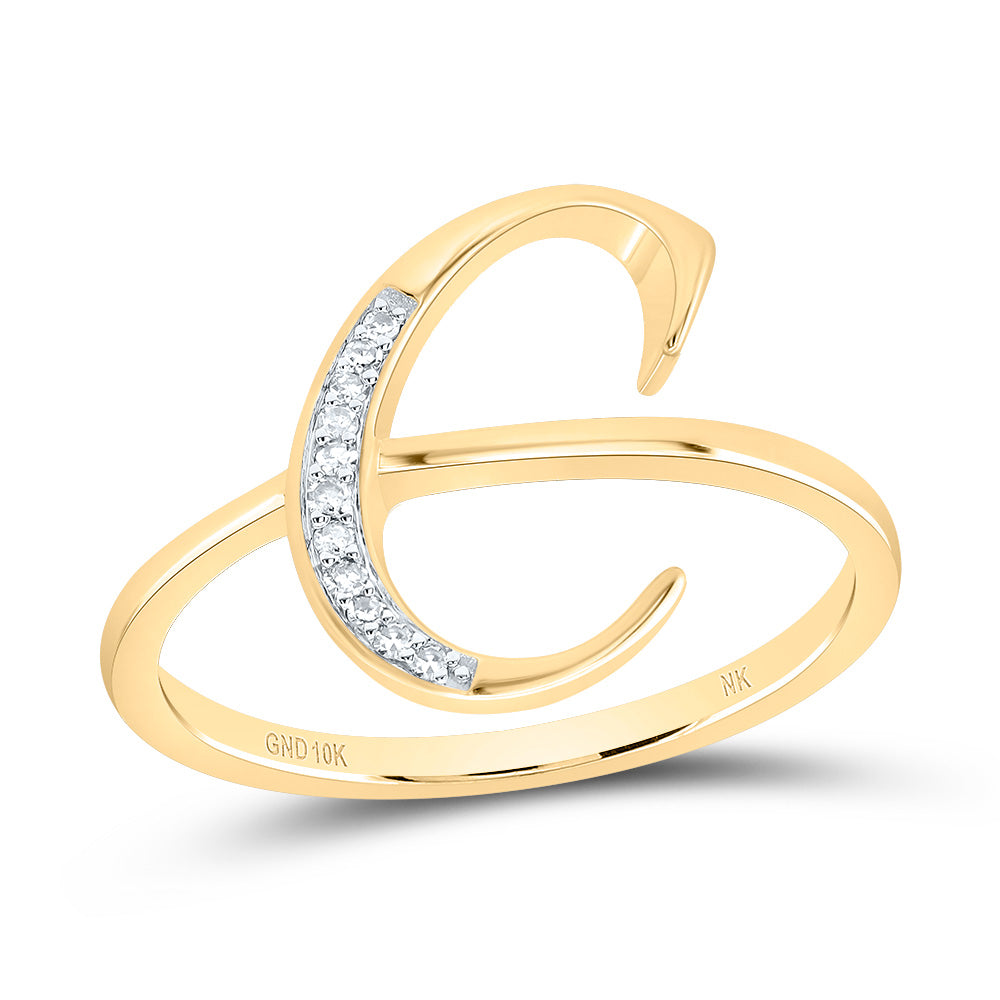 1/20Ctw-Dia Nk Gift Initial "C" Ladies Ring (1.69 grams)