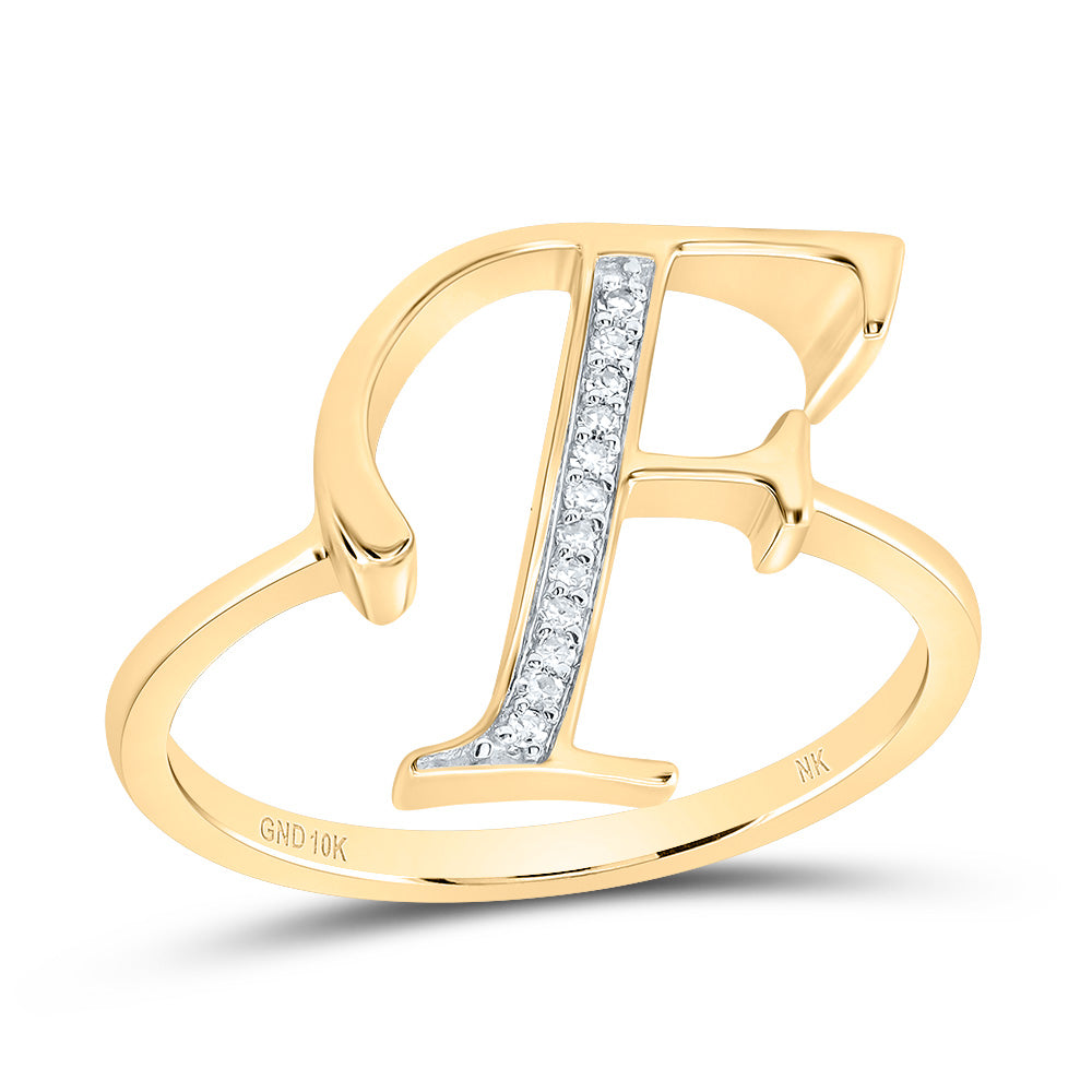 1/20Ctw-Dia Nk Gift Initial "F" Ladies Ring (2.08 grams)