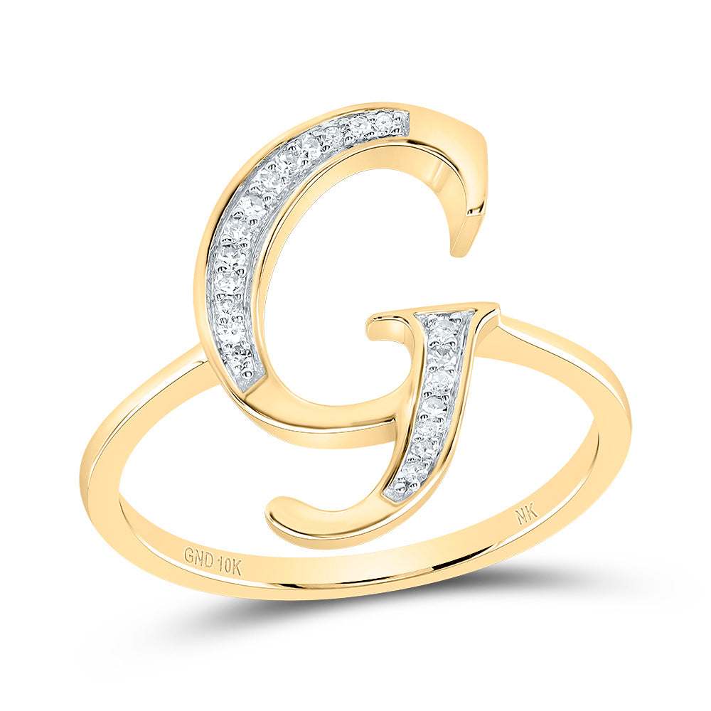 1/10Ctw-Dia Nk Gift Initial "G" Ladies Ring (1.95 grams)