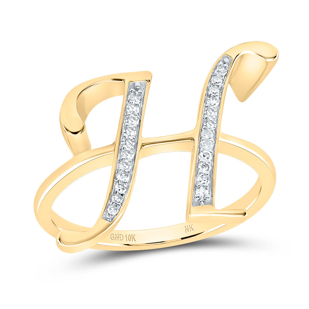 1/10Ctw-Dia Nk Gift Initial "H" Ladies Ring (3.01 grams)