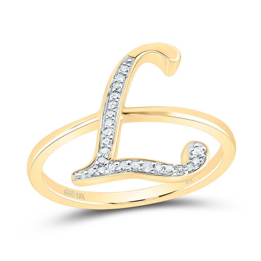 1/10Ctw-Dia Nk Gift Initial "L" Ladies Ring (1.93 grams)