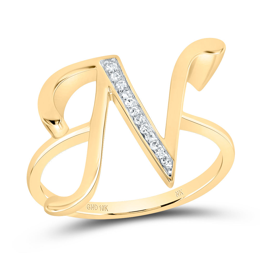 1/20Ctw-Dia Nk Gift Initial "N" Ladies Ring (3.09 grams)