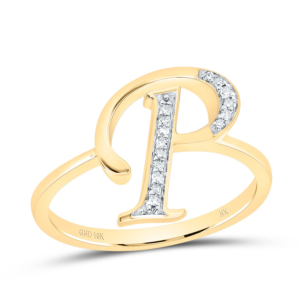 1/20Ctw-Dia Nk Gift Initial "P" Ladies Ring (2.03 grams)