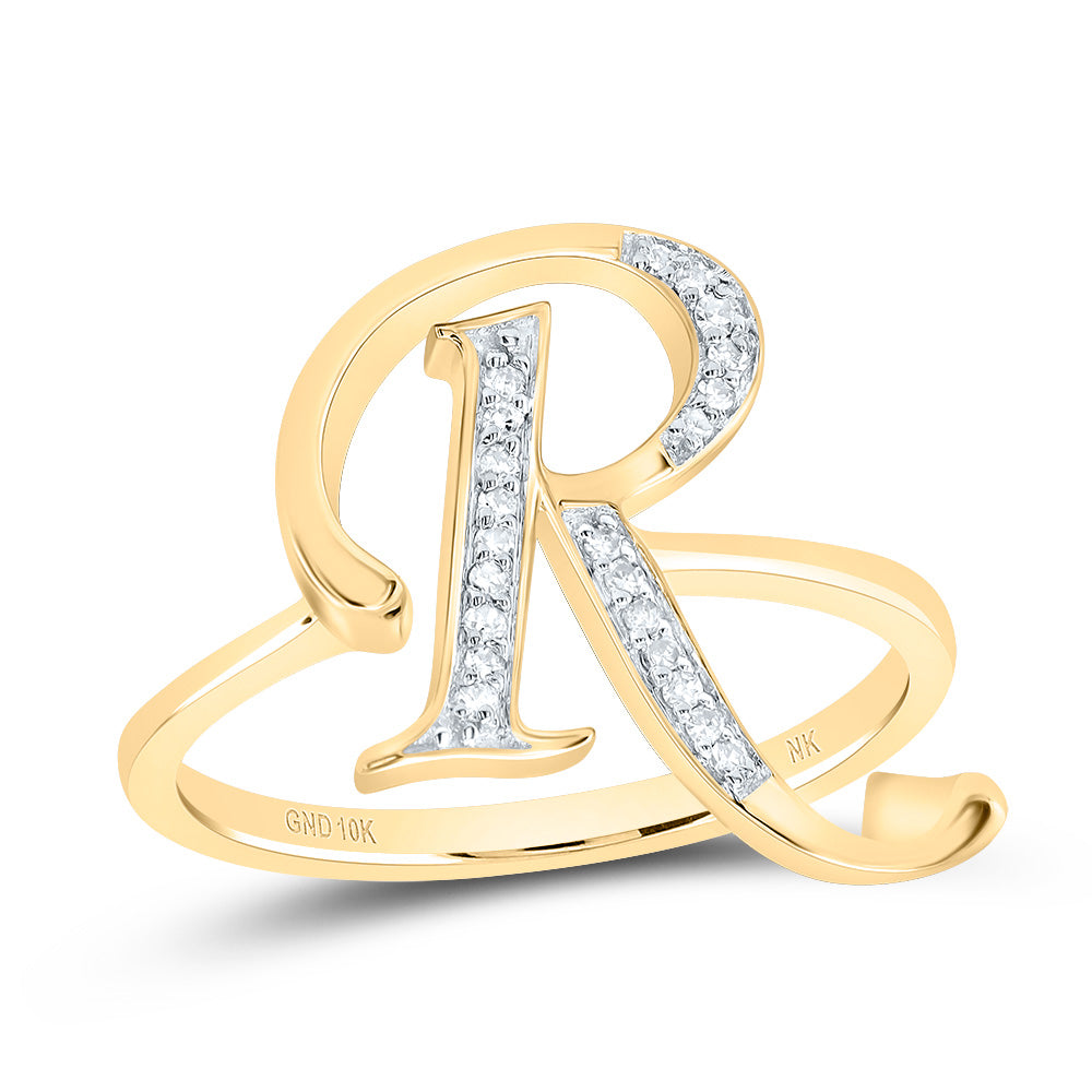 1/10Ctw-Dia Nk Gift Initial "R" Ladies Ring (2.51 grams)