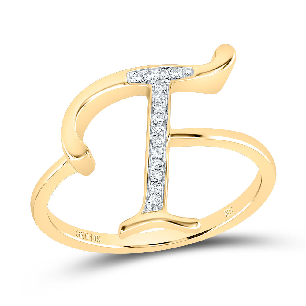 1/20Ctw-Dia Nk Gift Initial "T" Ladies Ring (2 grams)