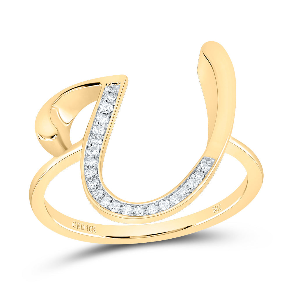 1/10Ctw-Dia Nk Gift Initial "U" Ladies Ring (2.42 grams)