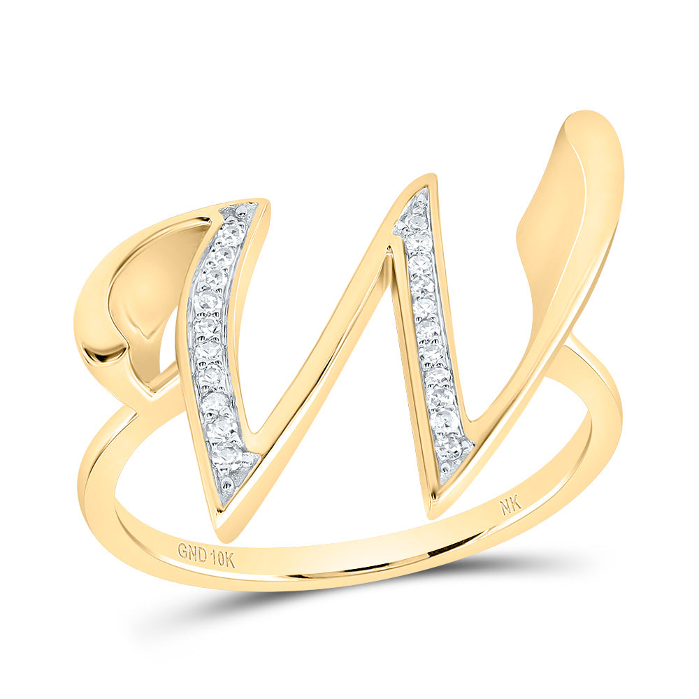 1/12Ctw-Dia Nk Gift Initial "W" Ladies Ring (3.07 grams)