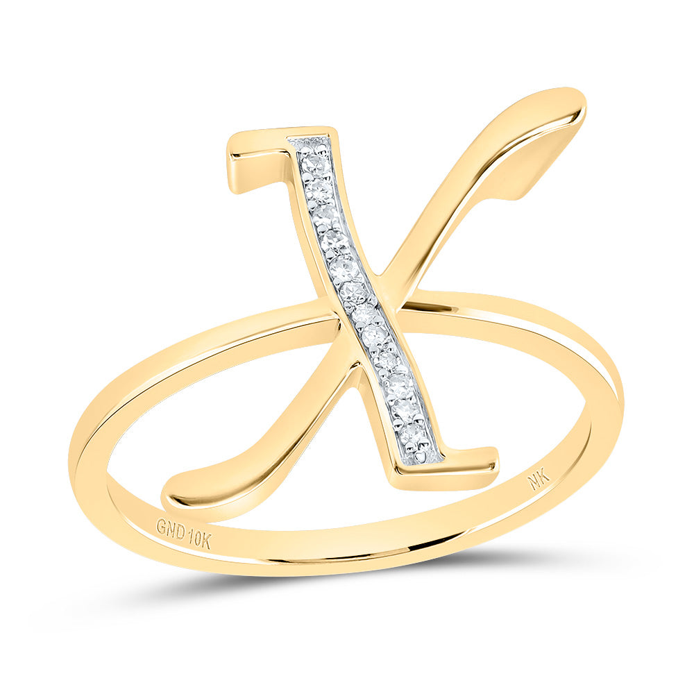1/20Ctw-Dia Nk Gift Initial "X" Ladies Ring (2.32 grams)