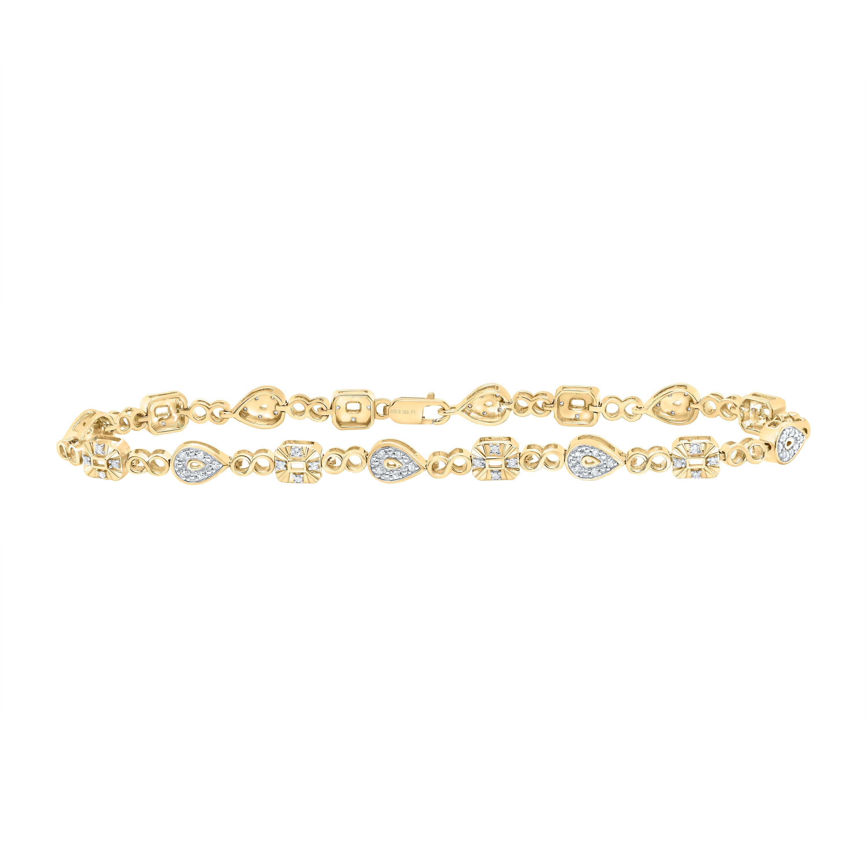 1/4 Ct-Dia P1 Gift Pear Bracelet (7 Inch) (6.654 grams)