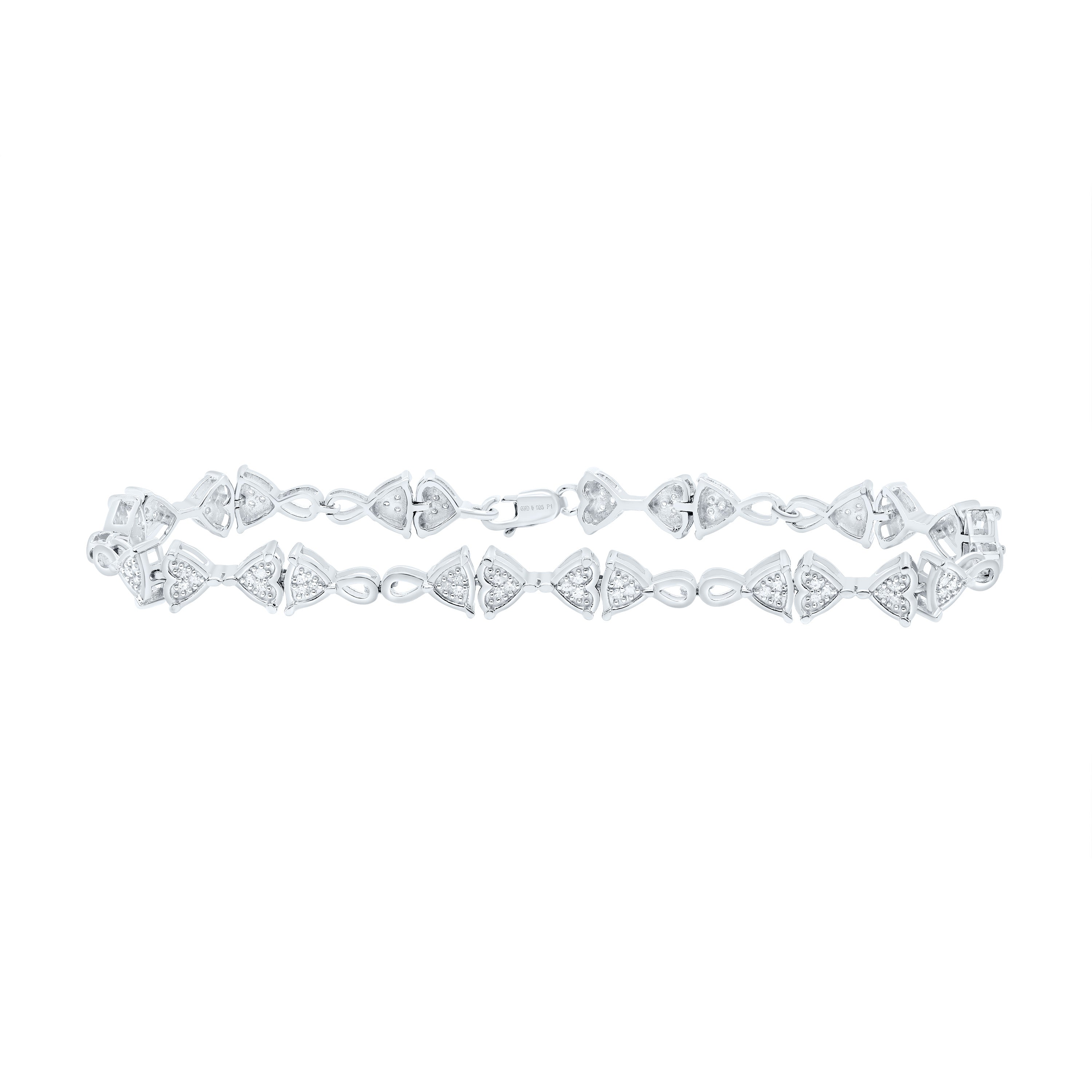 1/3 Ctw-Dia P1 Gift Heart Bracelet (7 Inch) (7.6464 grams)