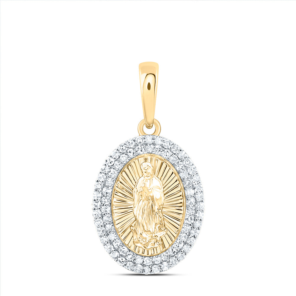 1/3Ctw-Dia Nk Fashion Virgin Mother Mary Oval Pendant (1.396 grams)
