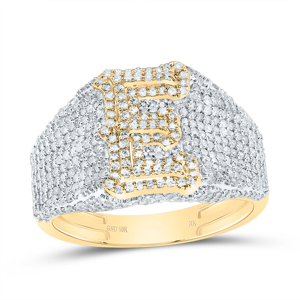 1 5/8Ctw-Dia Nk Initial "E" Men's Ring (5.49 grams)