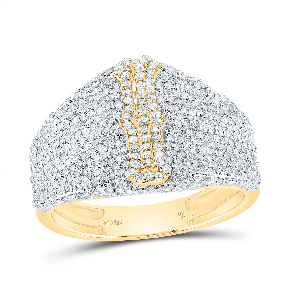 1 5/8Ctw-Dia Nk Initial "I" Men's Ring (4.11 grams)