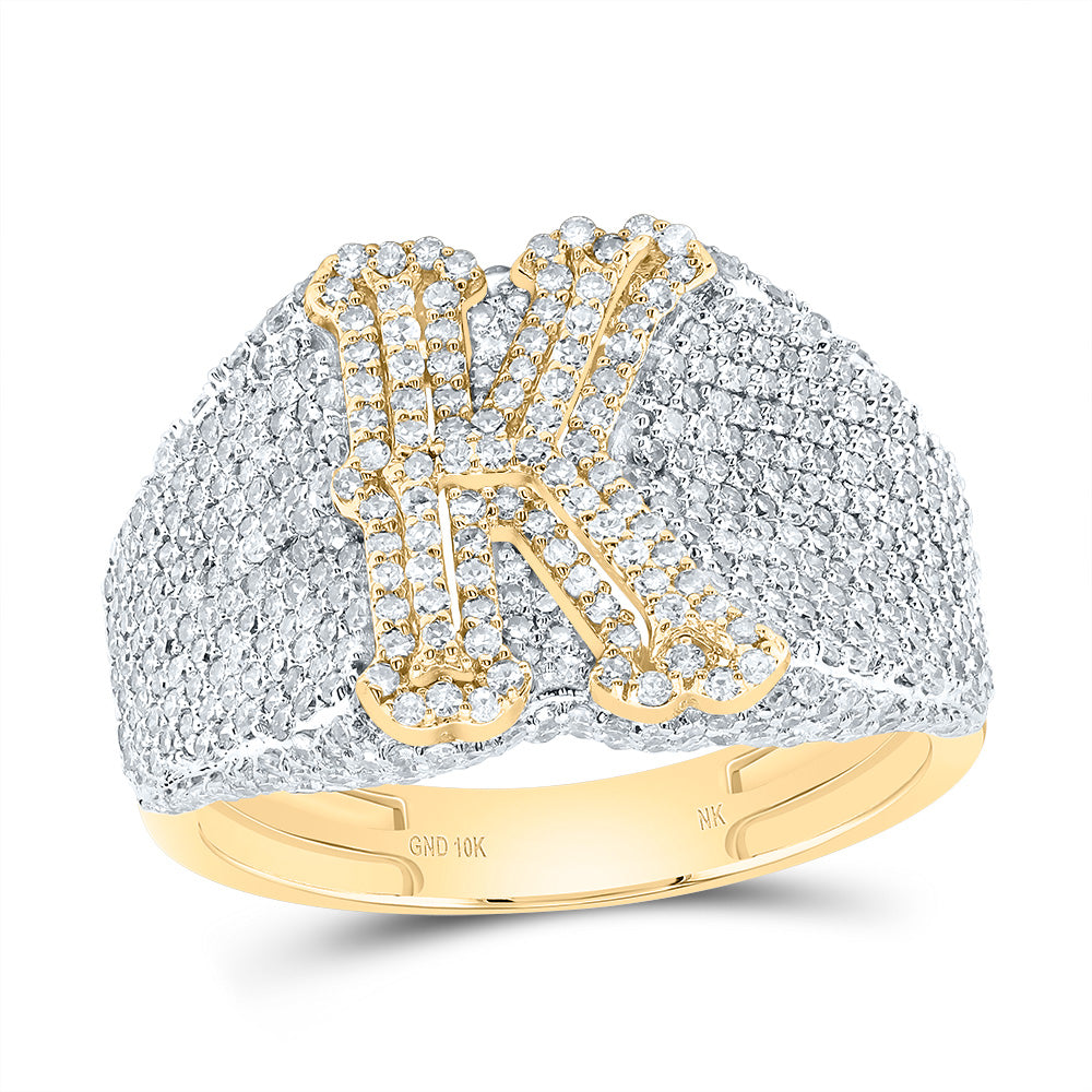 1 7/8Ctw-Dia Nk Initial "K" Men's Ring (5.25 grams)