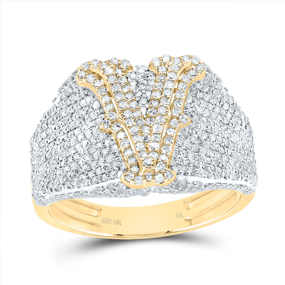 1 3/4Ctw-Dia Nk Initial "V" Men's Ring (4.83 grams)