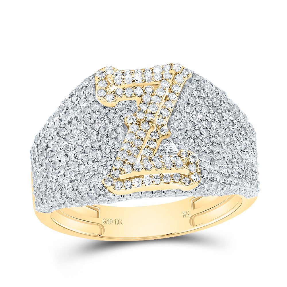 1 7/8Ctw-Dia Nk Initial "Z" Men's Ring (5.19 grams)