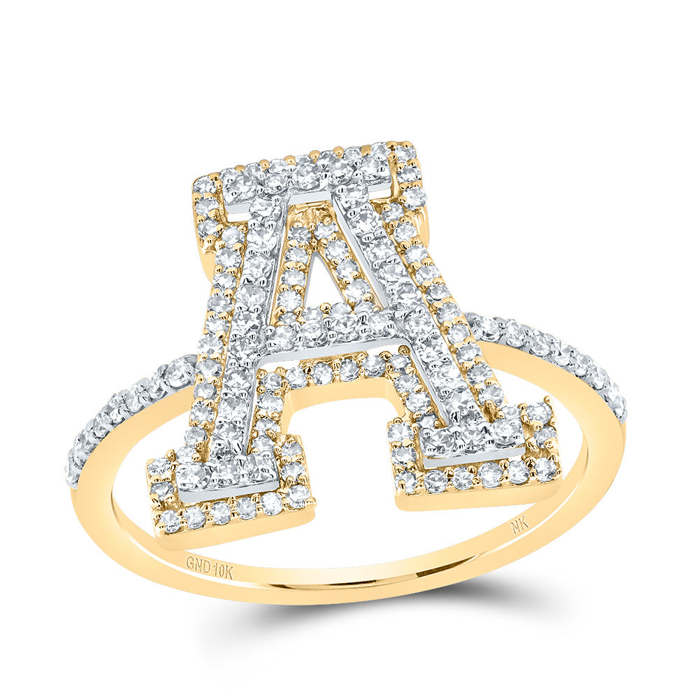 1/2Ctw-Dia Nk Fashion Initial "A" Ladies Ring (2.71 grams)