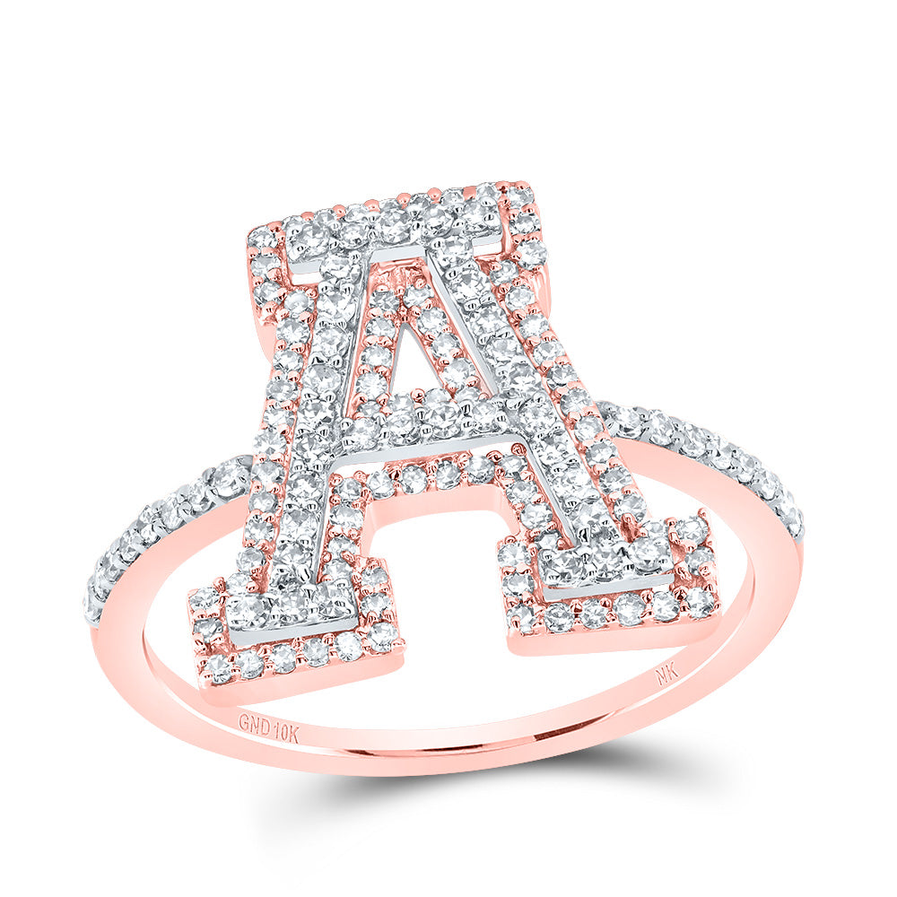 1/2Ctw-Dia Nk Fashion Initial "A" Ladies Ring (2.76 grams)