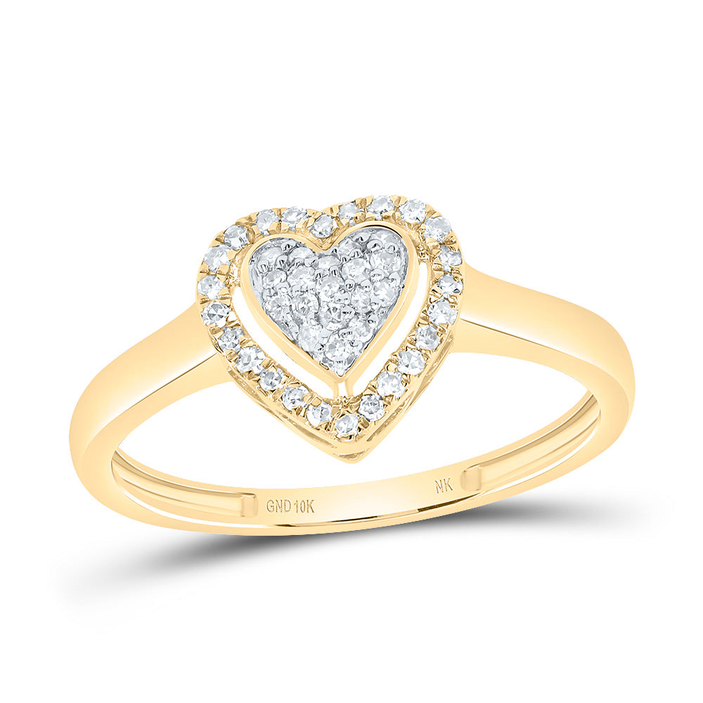 1/6Ctw-Nat Dia Nk Fashion Heart Ring (1.42 grams)