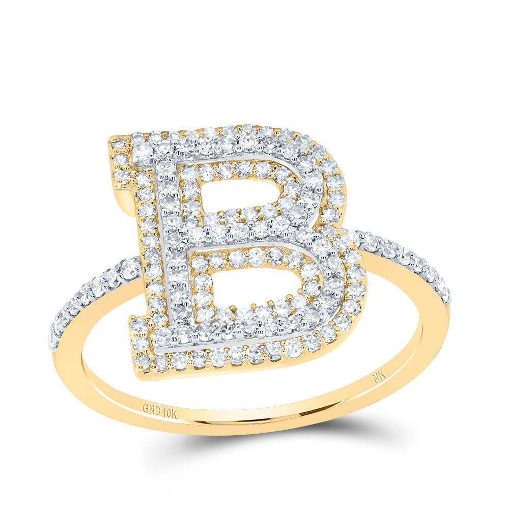 5/8Ctw-Dia Nk Fashion Initial "B" Ladies Ring (2.46 grams)