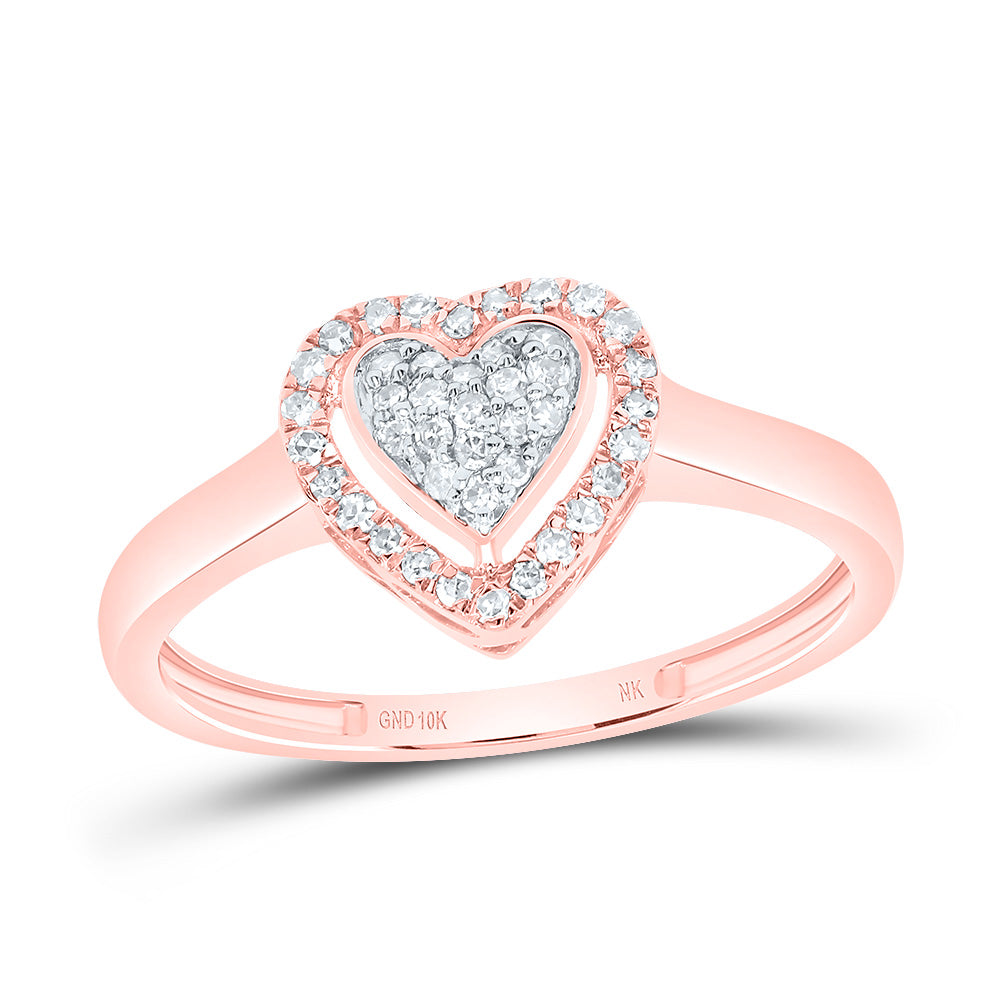 1/6Ctw-Nat Dia Nk Fashion Heart Ring (1.4 grams)