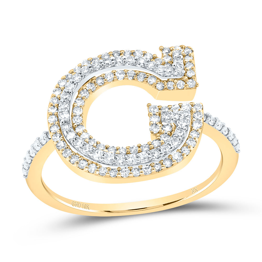 1/2Ctw-Dia Nk Fashion Initial "G" Ladies Ring (2.35 grams)