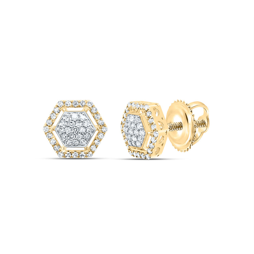 1/3Ctw-Dia Nk Fashion Hexagon Stud Earring