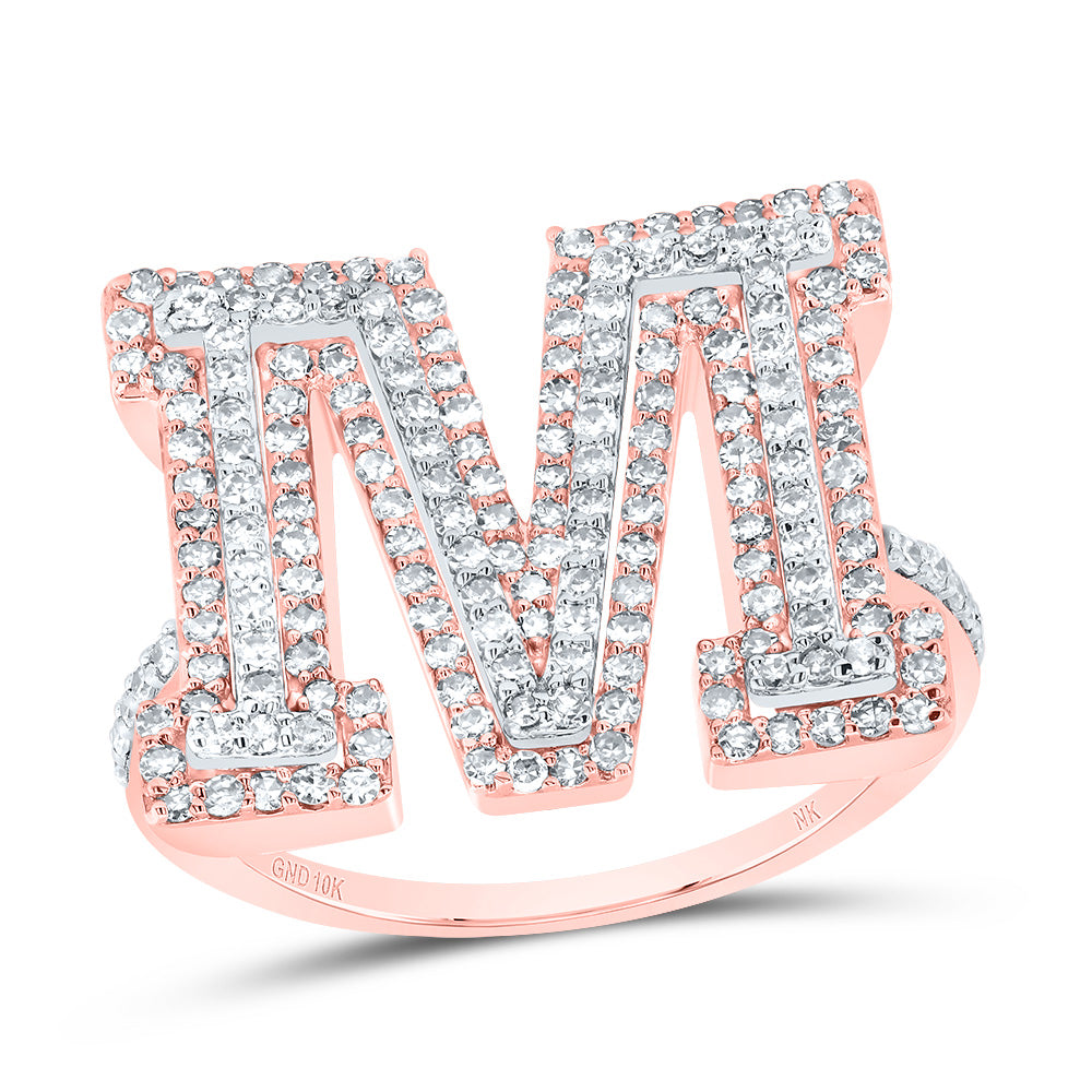3/4Ctw-Dia Nk Fashion Initial "M" Ladies Ring (3.85 grams)