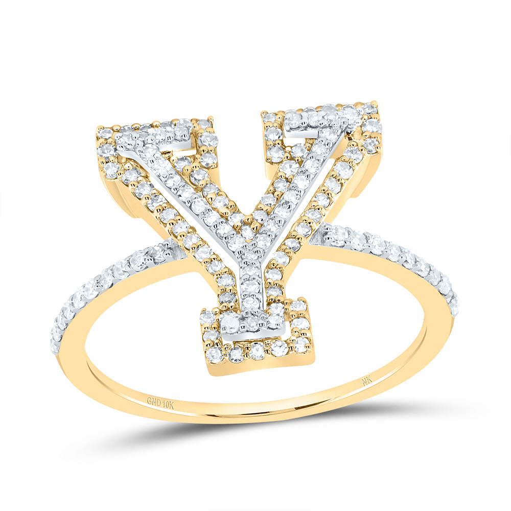 3/8Ctw-Dia Nk Fashion Initial "Y" Ladies Ring (1.85 grams)