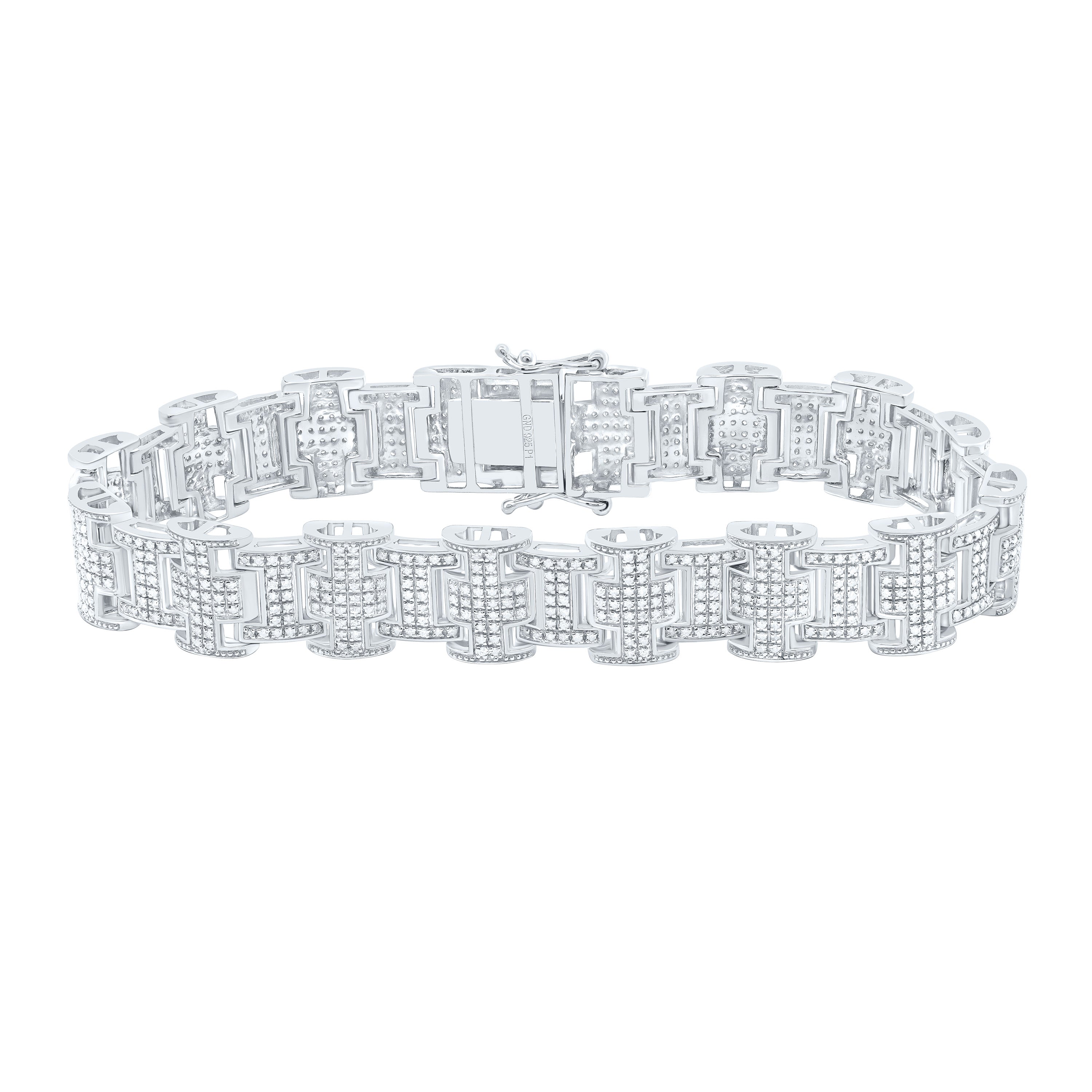 2 1/4Ctw- Dia P1 Men'S Bracelet (8 Inch) (26.289 grams)