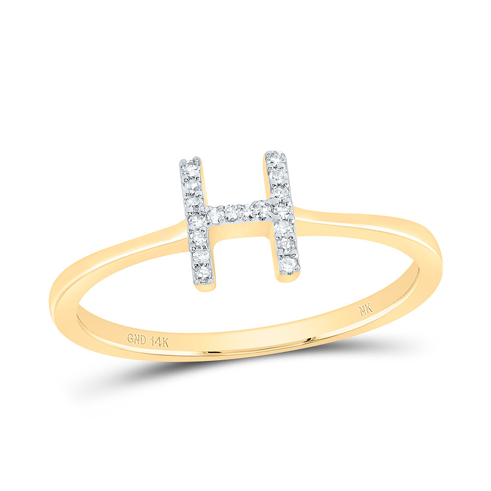 1/20Ctw-Dia Nk Gift Initial "H" Ring (1.66 grams)