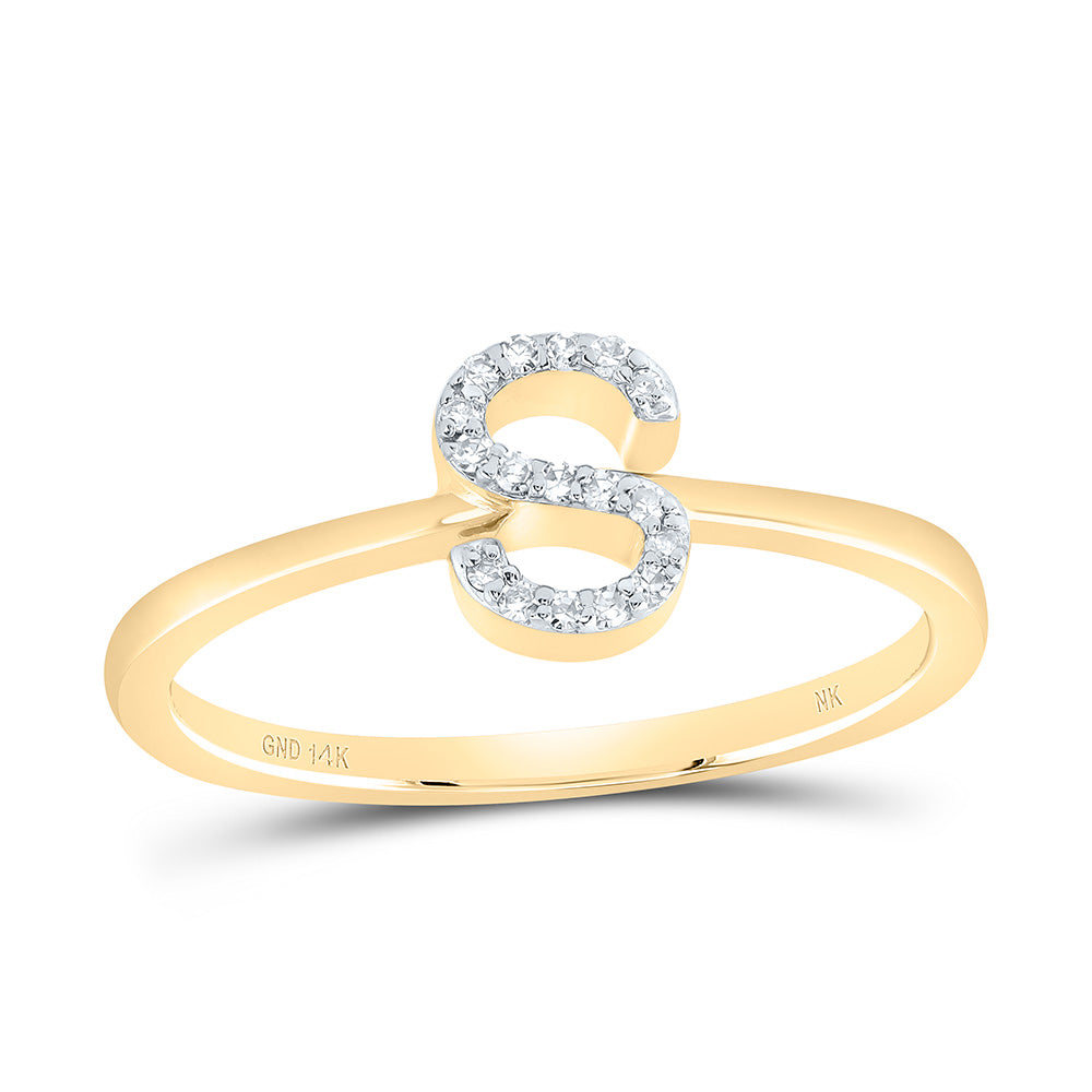 1/20Ctw-Dia Nk Gift Initial "S" Ring (1.64 grams)