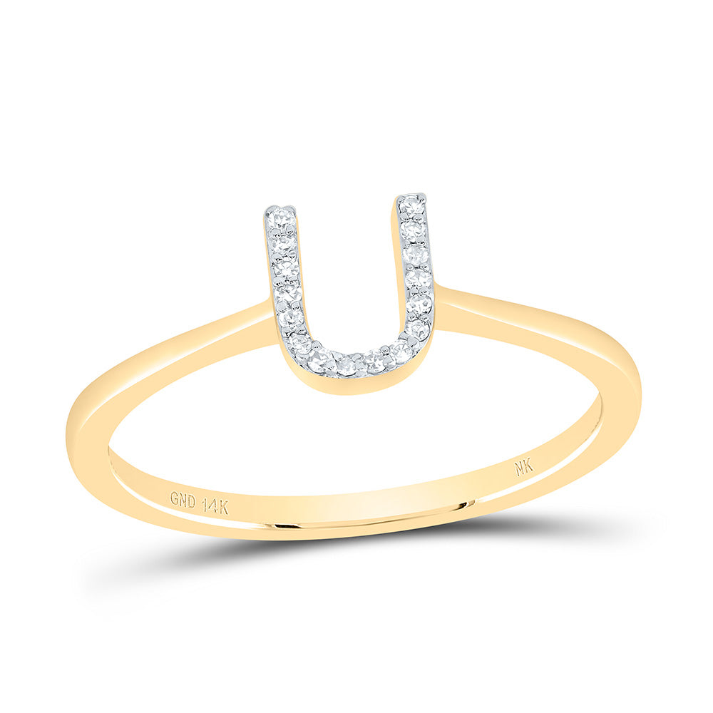 1/20Ctw-Dia Nk Gift Initial "U" Ring (1.57 grams)