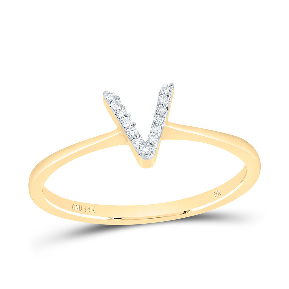 1/20Ctw-Dia Nk Gift Initial "V" Ring (1.49 grams)