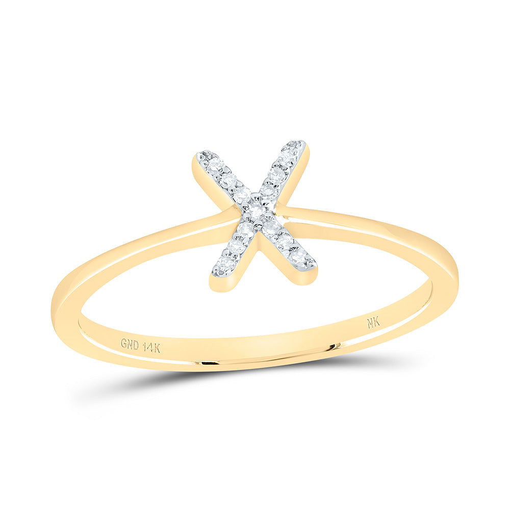 1/20Ctw-Dia Nk Gift Initial "X" Ring (1.65 grams)