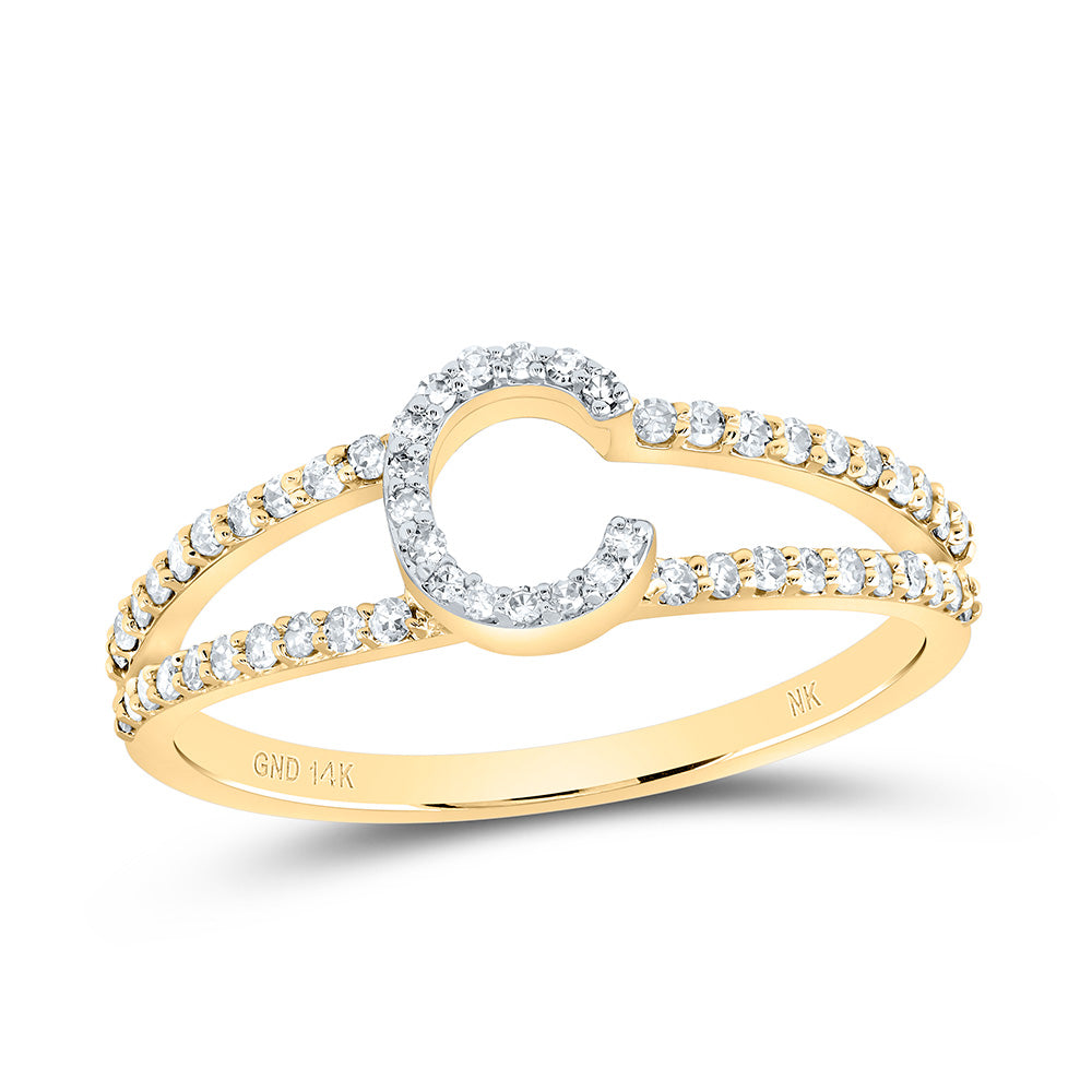 1/4Ctw-Dia Nk Gift Initial "C" Ladies Ring (1.74 grams)