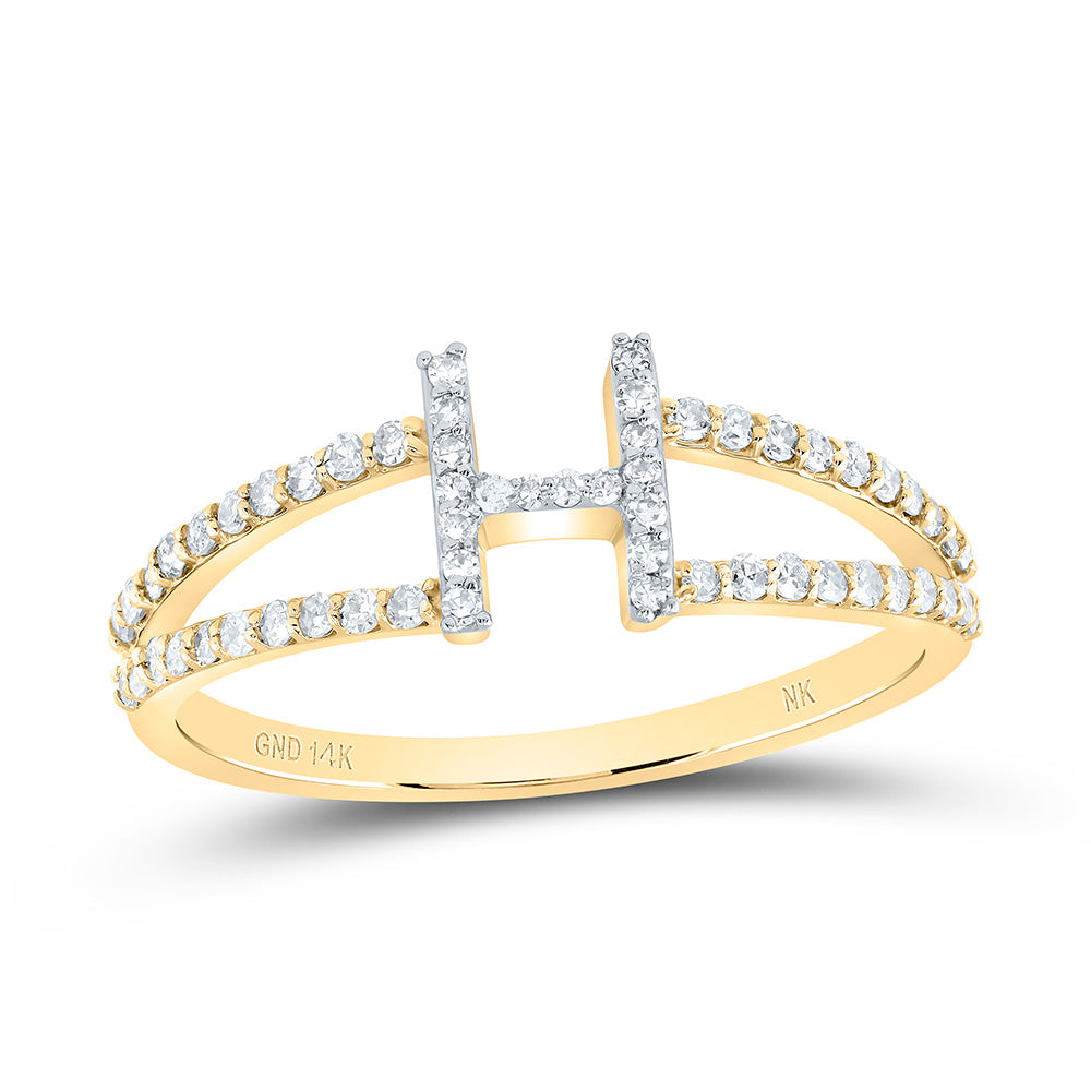 1/4Ctw-Dia Nk Gift Initial "H" Ladies Ring (1.8 grams)