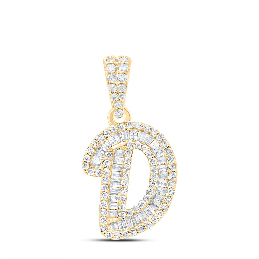1/3Ctw-Dia P1 Gift Initial "D" Pendant (1.428 grams)