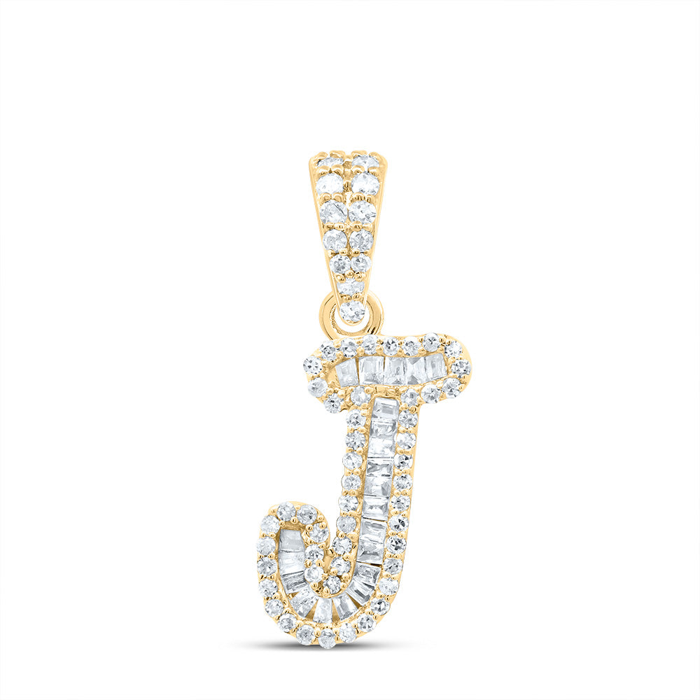1/4Ctw-Dia P1 Gift Initial "J" Pendant (1.076 grams)