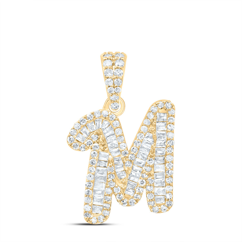 3/8Ctw-Dia P1 Gift Initial "M" Pendant (1.706 grams)
