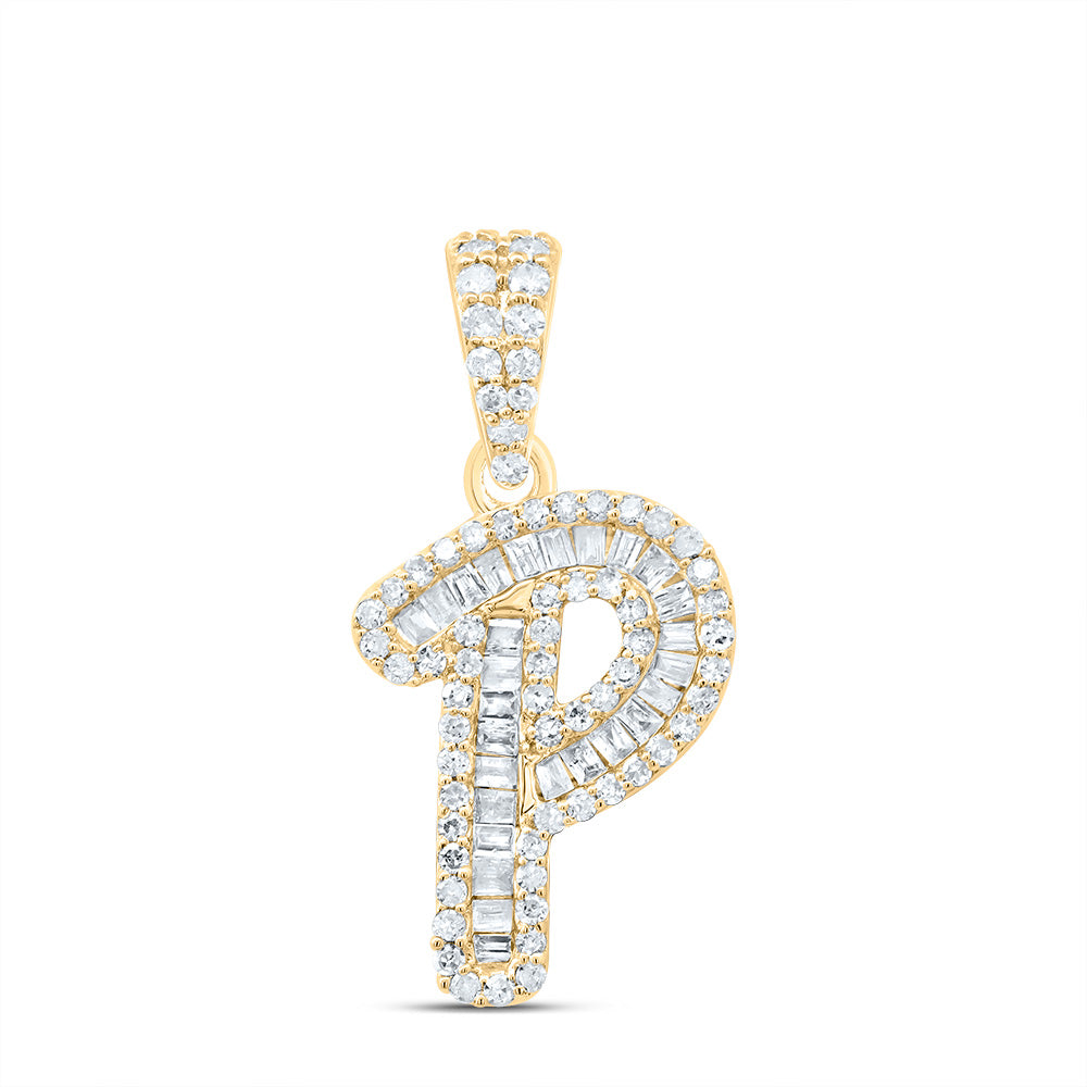 1/3Ctw-Dia P1 Gift Initial "P" Pendant (1.228 grams)