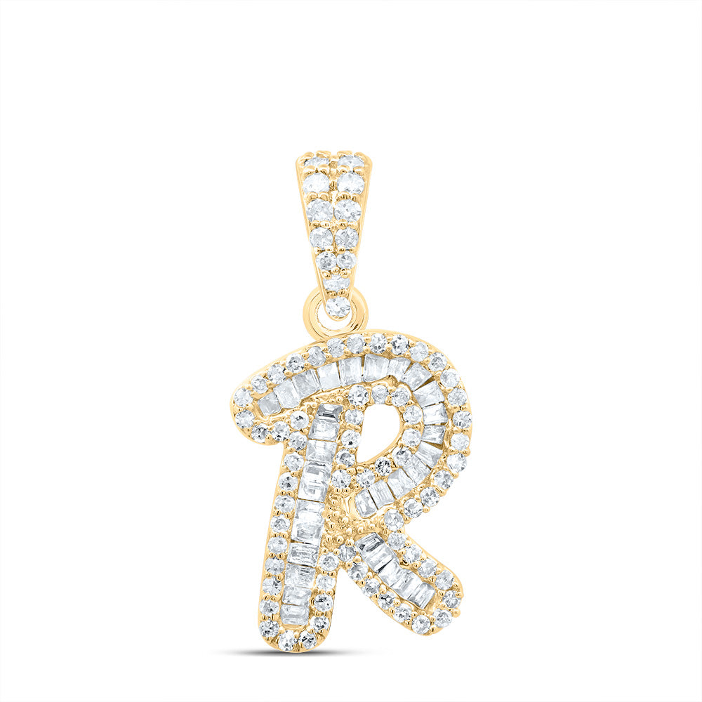 1/3Ctw-Dia P1 Gift Initial "R" Pendant (1.525 grams)