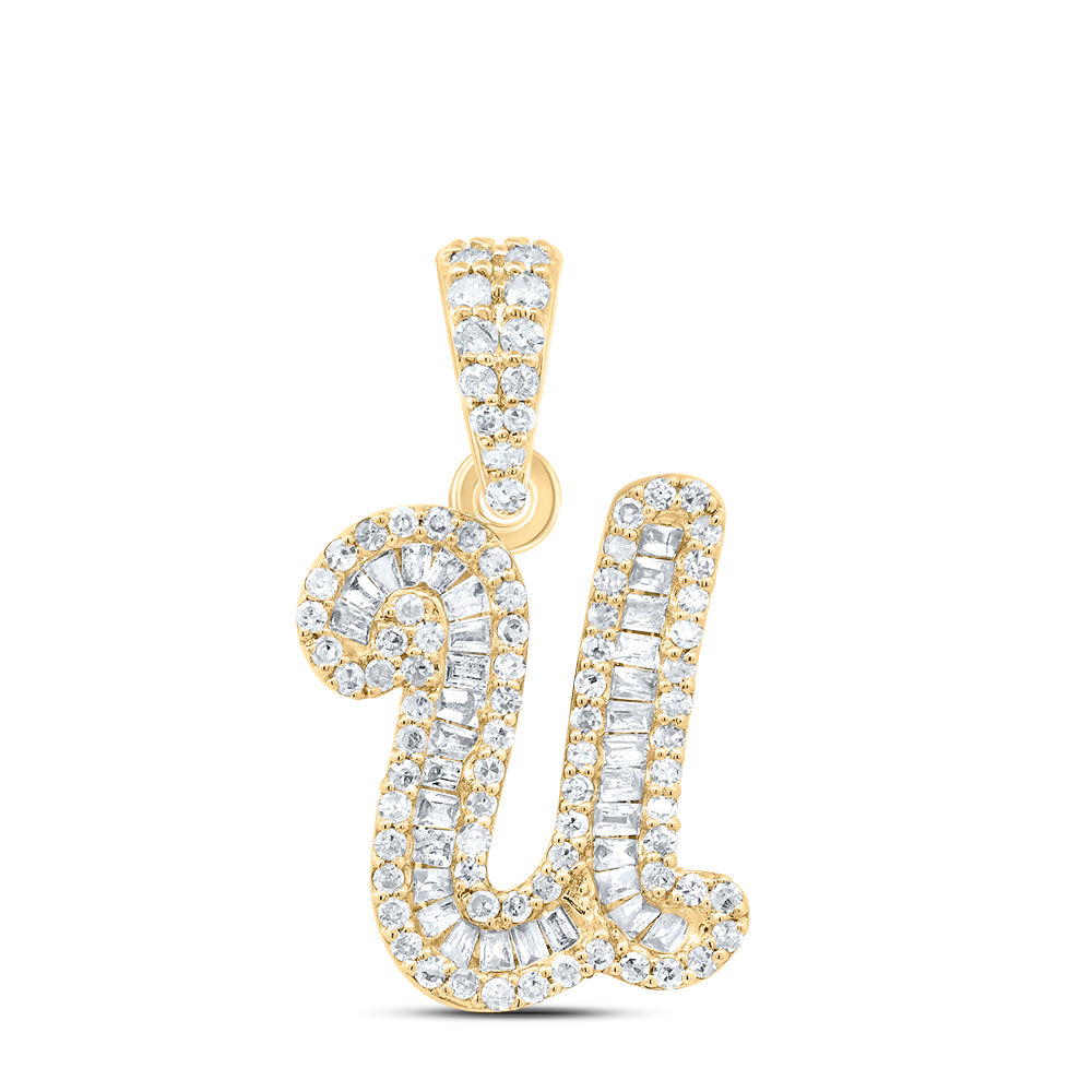 3/8Ctw-Dia P1 Gift Initial "U" Pendant (1.482 grams)