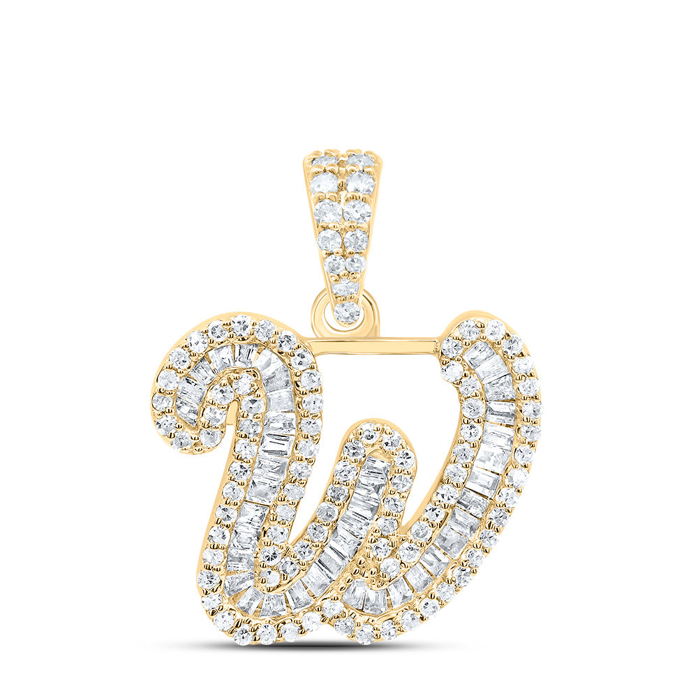 1/2Ctw-Dia P1 Gift Initial "W" Pendant (1.883 grams)
