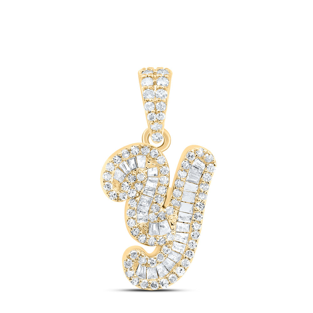 1/3Ctw-Dia P1 Gift Initial "Y" Pendant (1.394 grams)