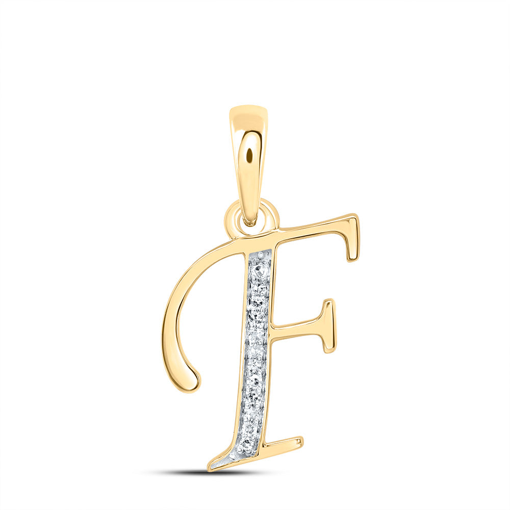 1/20Ctw-Dia Nk Gift Initial "F" Pendant (1.037 grams)