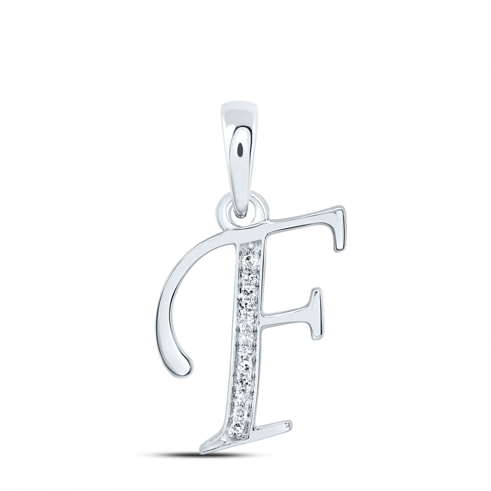 1/20Ctw-Dia Nk Gift Initial "F" Pendant (1.037 grams)