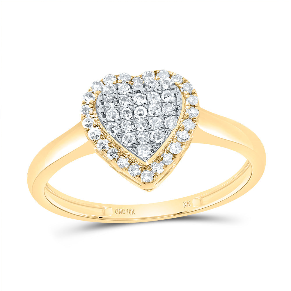1/4Ctw-Nat Dia Nk Fashion Heart Ring (1.47 grams)