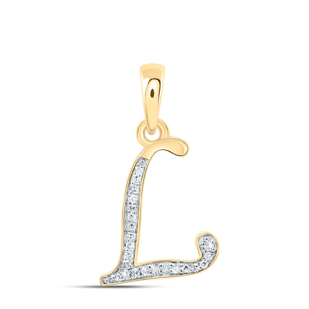 1/10Ctw-Dia Nk Gift Initial "L" Pendant (0.925 grams)