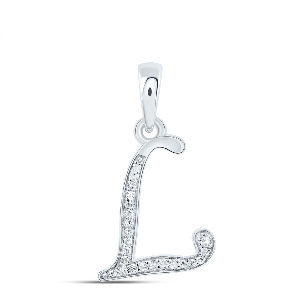 1/10Ctw-Dia Nk Gift Initial "L" Pendant (0.925 grams)